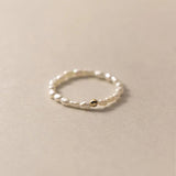 Davis 925 Sterling Silver 2mm Beads Natural Pearls Ring Wedding DE0565