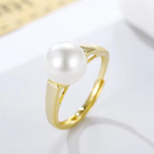 925 Silver Pearl Ring for Women Wedding Birthday Party Gift