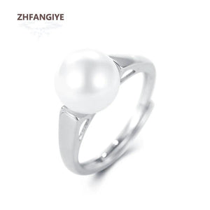 925 Silver Pearl Ring for Women Wedding Birthday Party Gift