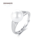 925 Silver Pearl Ring for Women Wedding Birthday Party Gift