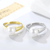 925 Silver Pearl Ring for Women Wedding Birthday Party Gift