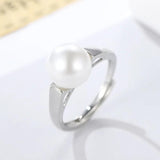 925 Silver Pearl Ring for Women Wedding Birthday Party Gift