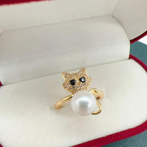 Real Natural Pearl Ring 14K Filled Female Girl Jewelry