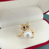 Real Natural Pearl Ring 14K Filled Female Girl Jewelry