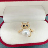 Real Natural Pearl Ring 14K Filled Female Girl Jewelry