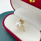 Real Natural Pearl Ring 14K Filled Female Girl Jewelry