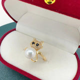 Real Natural Pearl Ring 14K Filled Female Girl Jewelry