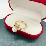Real Natural Pearl Ring 14K Filled Female Girl Jewelry
