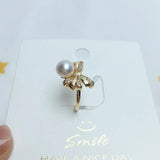 Natural Freshwater Pearl Ring 14K Plated Adjustable Style Jewelry