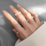 925 Silver Pearl Smile Adjustable Ring Women Party Jewelry