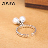 925 Silver Double Pearl Thai Silver Ring For Women Wedding Jewelry
