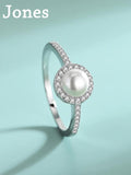 Freshwater Pearl Zirconia Ring S925 Sterling Silver Women