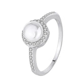 Freshwater Pearl Zirconia Ring S925 Sterling Silver Women