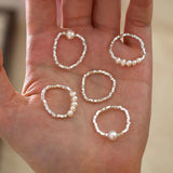 Freshwater Pearl Silver Ring 925 Sterling Jewelry Gift