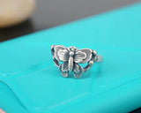 Vintage Chinese Style 925 Sterling Silver Butterfly Ring