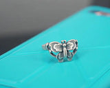 Vintage Chinese Style 925 Sterling Silver Butterfly Ring