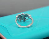 Vintage Chinese Style 925 Sterling Silver Butterfly Ring