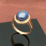 Adjustable 14k Rose Gold Plated Purple Pearl Oval Ring for Women