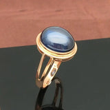 Adjustable 14k Rose Gold Plated Purple Pearl Oval Ring for Women