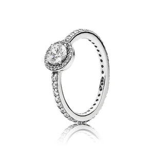 925 Silver Ring with Rose Crown Heart Bow Pearl Crystal Flower