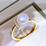 Natural Freshwater Pearl 14k Filled Female Ring for Women