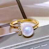 Natural Freshwater Pearl 14k Filled Female Ring for Women