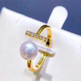 Natural Freshwater Pearl 14k Filled Female Ring for Women