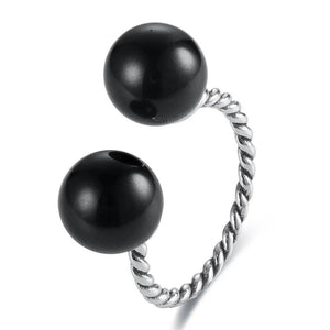 925 Silver Pearls Women's Ring Adjustab...