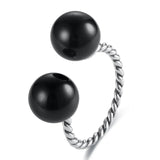 925 Silver Pearls Women's Ring Adjustab...