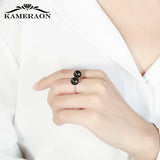 925 Silver Pearls Women's Ring Adjustab...