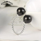 925 Silver Pearls Women's Ring Adjustab...