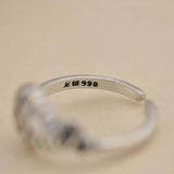 S925 Silver Koi Fish Ring Retro Opening Cold Wind Creative
