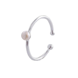 3.5mm Pearl Ring S925 Silver Jewelry Open Finger Rings for Women Wedding