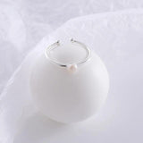 3.5mm Pearl Ring S925 Silver Jewelry Open Finger Rings for Women Wedding