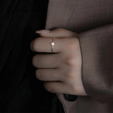 3.5mm Pearl Ring S925 Silver Jewelry Open Finger Rings for Women Wedding