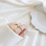 925 Silver Freshwater Pearl Open Rings Vintage Style Women