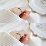 925 Silver Freshwater Pearl Open Rings Vintage Style Women