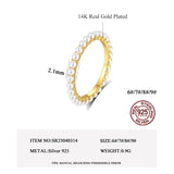 925 Silver Freshwater Pearls Stacked Finger Ring for Women