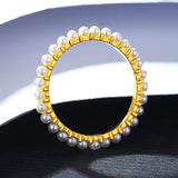 925 Silver Freshwater Pearls Stacked Finger Ring for Women