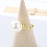Silver 925 Pearl Ring Women's Jewelry Open Finger Wedding Engagement Gift