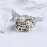 Adjustable Plastic Bead Pearl Rings