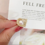 Freshwater Pearl Heart-shaped Wedding Ring 14K Plated