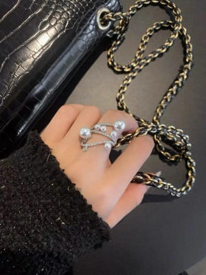 925 Silver Pearl Wedding Engagement Ring Jewelry Gift
