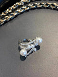 925 Silver Pearl Wedding Engagement Ring Jewelry Gift
