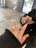 925 Silver Pearl Wedding Engagement Ring Jewelry Gift