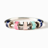 Enamel Beaded 925 Silver Ring for Stress Relief