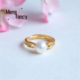 Freshwater Pearl Diamond Ring for Women Fine Jewelry