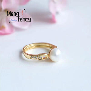 Freshwater Pearl Diamond Ring for Women Fine Jewelry