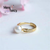 Freshwater Pearl Diamond Ring for Women Fine Jewelry