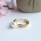 Freshwater Pearl Diamond Ring for Women Fine Jewelry